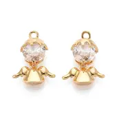 Brass Micro Pave Cubic Zirconia Charms