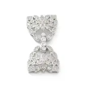 Brass Micro Pave Clear Cubic Zirconia Fold Over Clasps