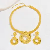 Aluminum Alloy Leafy Branch Jewelry Set