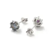 925 Sterling Silver Moissanite Rhinestone Stud Earrings