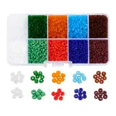 8000Pcs 10 Style 12/0 Frosted & Opaque Glass Seed Beads