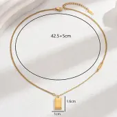 Elegant Stainless Steel Rectangle Necklace for Women