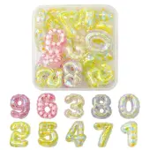 20Pcs UV Plating Transparent Acrylic Beads