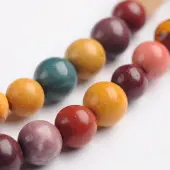 Round Natural Mookaite Gemstone Bead Strands