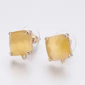 Faceted Glass Stud Earring Findings