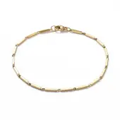 Ion Plating(IP) Unisex 201 Stainless Steel Bar Link Chain Bracelets