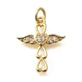 Brass Micro Pave Cubic Zirconia Pendants