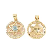 Brass Micro Pave Cubic Zirconia Pendants