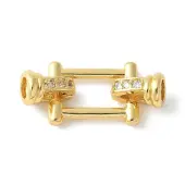Brass Pave Clear Cubic Zirconia Fold Over Clasps