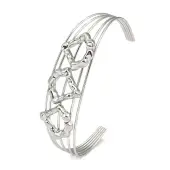 Non-Tarnish 304 Stainless Steel Hollow Open Cuff Bangles