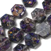 Dyed Natural Imperial Jasper with Resin Beads Strands