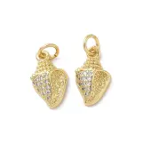 Brass Micro Pave Cubic Zirconia Charms