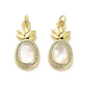 Brass Micro Pave Clear Cubic Zirconia Pendants