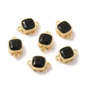 Real 18K Gold Plated Brass Cubic Zirconia Links Connectors