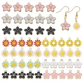 55Pcs 11 Style Alloy Enamel Pendants