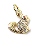 Brass Micro Pave Cubic Zirconia Charms