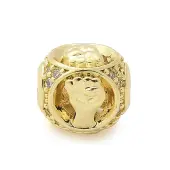 Brass Micro Pave Cubic Zirconia Beads