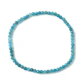 3mm Natural Apatite Faceted Round Beaded Stretch Bracelets for Women