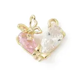 Brass Micro Pave Cubic Zirconia Pendants