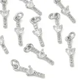 Brass Micro Pave Cubic Zirconia Pendants