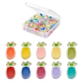 100Pcs 10 Colors Transparent Enamel Acrylic Beads