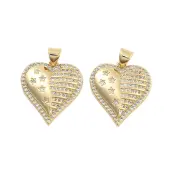 Brass Pave Clear Cubic Zirconia Pendants