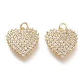 Brass Micro Pave Cubic Zirconia Pendants