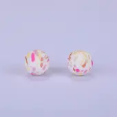 Printed Round Silicone Focal Beads