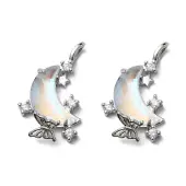 Brass Micro Pave Cubic Zirconia with Resin Pendants