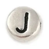 925 Sterling Silver Flat Round with Letter Beads