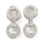 925 Sterling Silver Micro Pave Clear Cubic Zirconia Fold Over Clasps