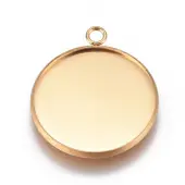 Ion Plating(IP) 304 Stainless Steel Pendant Cabochon Settings