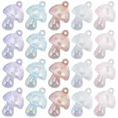 24Pcs 6 Colors Bubble Style Transparent Acrylic Pendants