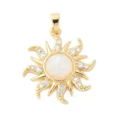 Brass Micro Pave Cubic Zirconia Pendants