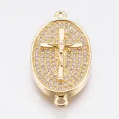 Brass Micro Pave Cubic Zirconia Links