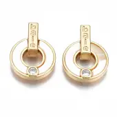 Brass Micro Pave Clear Cubic Zirconia Pendants