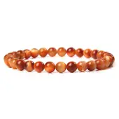 Synthetic Sun Tiger Eye Round Beaded Stretch Bracelet