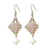 Natural Rose Quartz Dangle Earrings