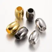 Barrel Brass European Large Hole Beads