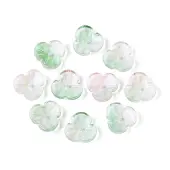 Baking Painted Transparent Glass Bead Caps