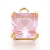 Brass Micro Pave Cubic Zirconia Charms