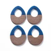 Opaque Resin & Walnut Wood Pendants