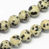 Natural Dalmatian Jasper Stone Bead Strands