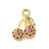 Brass Micro Pave Clear Cubic Zirconia Pendants