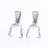 Tarnish Resistant 304 Stainless Steel Pendant Pinch Bails