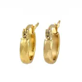 PVD Vacuum Plating 202 Stainless Steel Grooved Hoop Earrings
