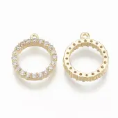 Brass Micro Pave Cubic Zirconia Charms