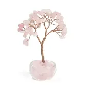 Natural Rose Quartz Chips Tree of Life Decorations