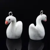 Flocky Resin Pendants