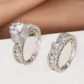 Brass Micro Pave Cubic Zirconia Finger Rings